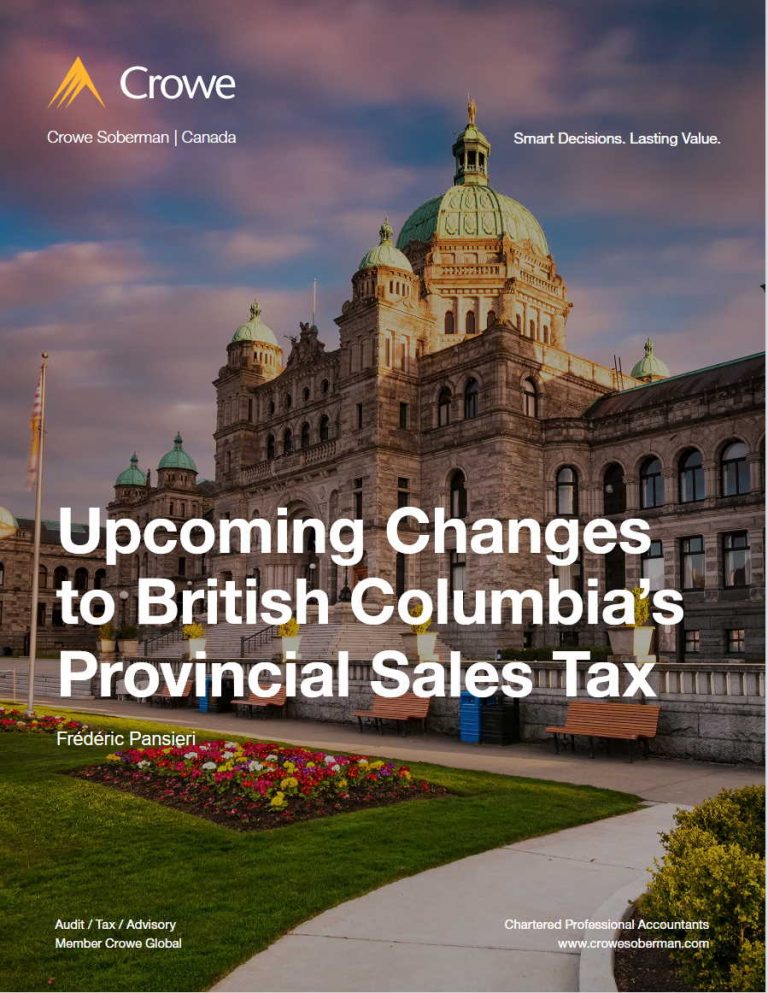 PAKTA svetovanje d.o.o. Changes to British Columbia’s Provincial Sales Tax